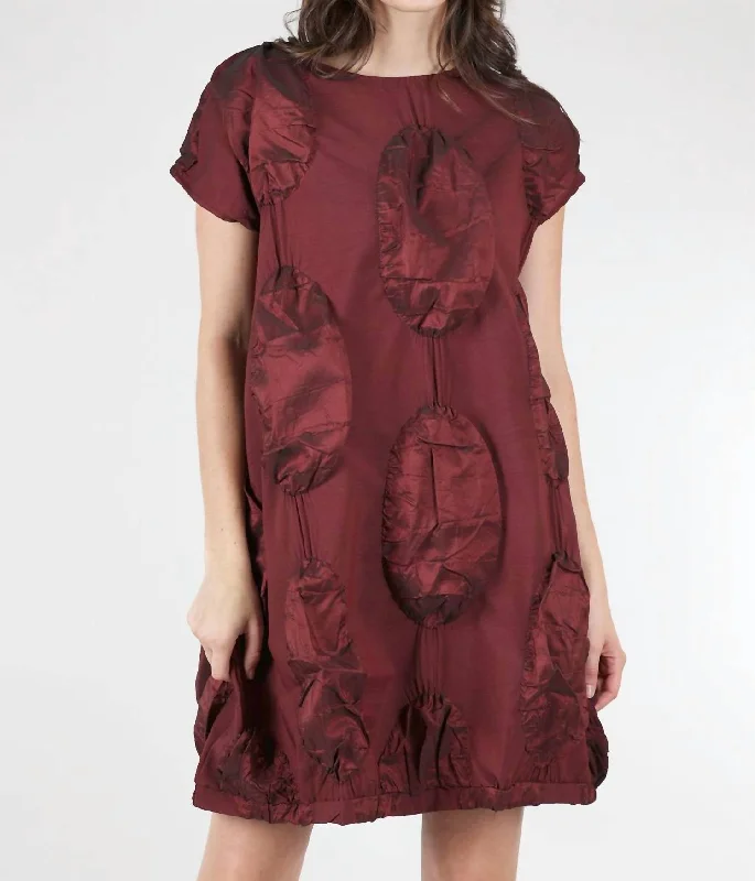 Simona Disc Dress In Garnet