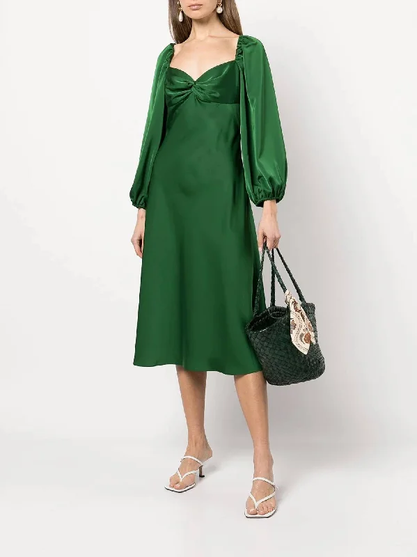 Melody Midi Dress In Emerald