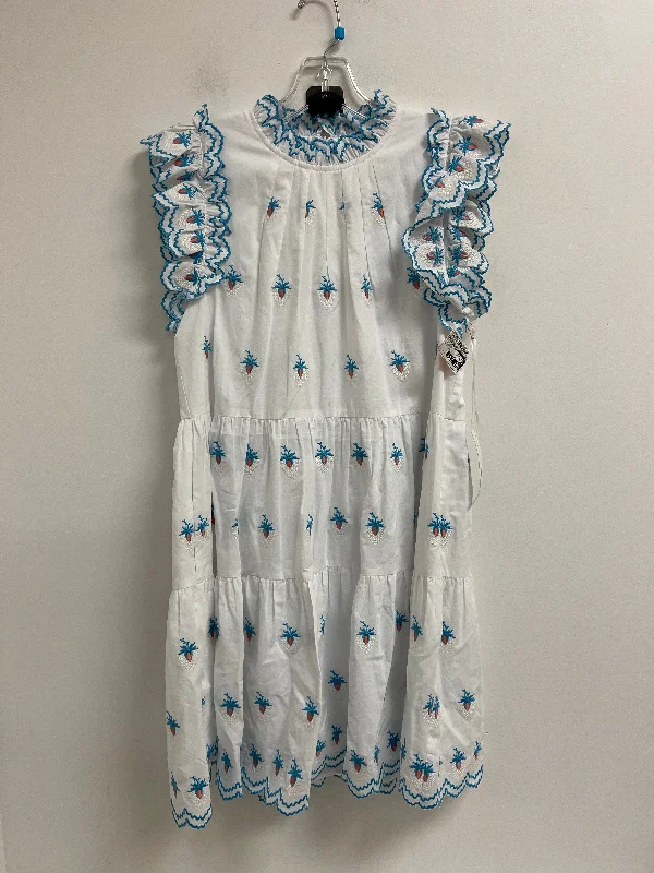 Dress Casual Midi By Clothes Mentor In Blue & White, Size: S