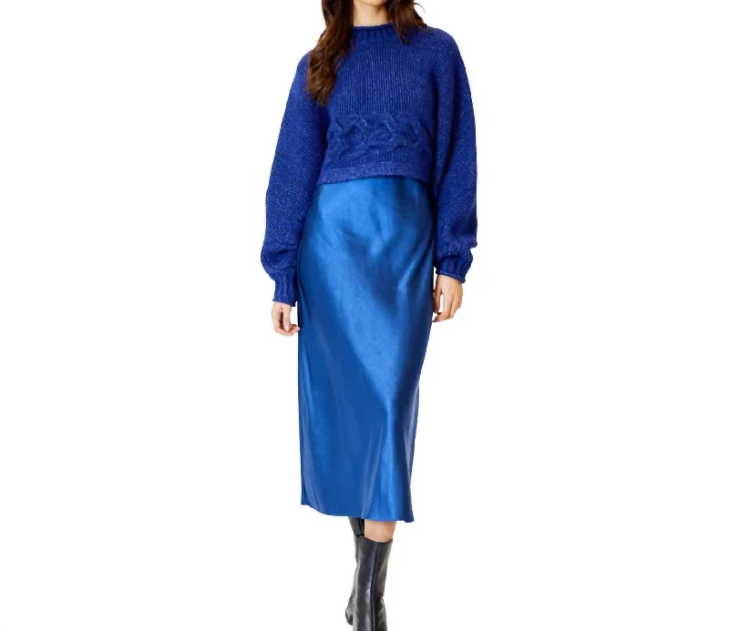 Ann Sweater Dress Combo In Blue