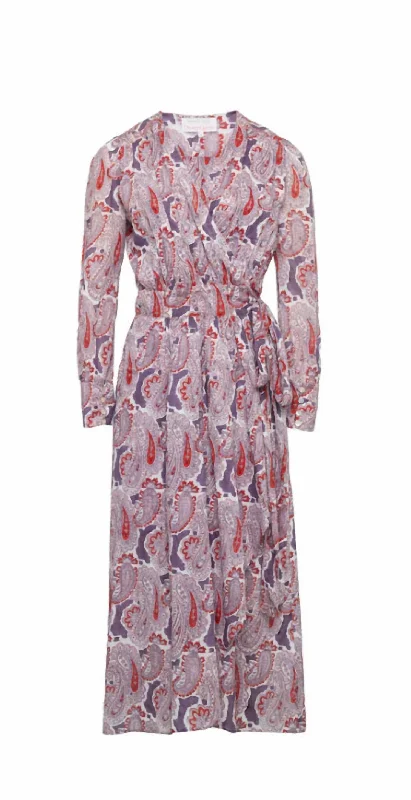 Valera Paisley Dress In Purple