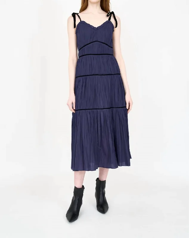 Mia Midi Dress In Navy