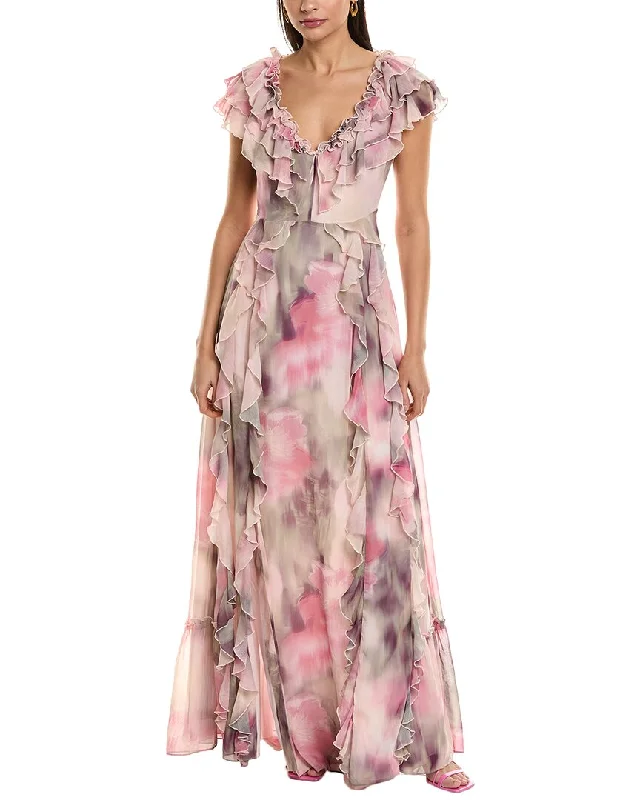 Ted Baker Frilled V-Neck Maxi Dress