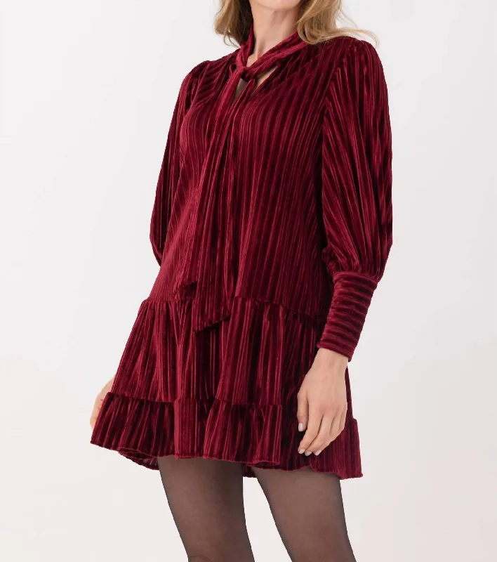 Athens Dress In Bordeaux