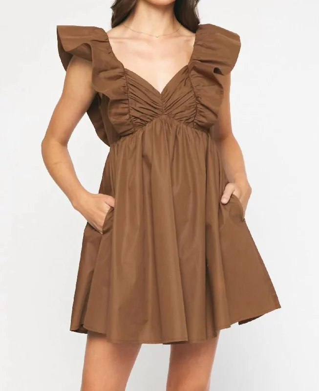 I Know Places Dress In Brown