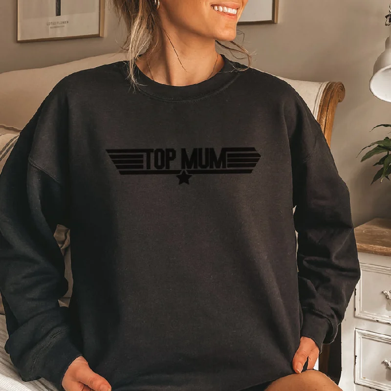 Top Mum Classic Tonal Black Sweatshirt