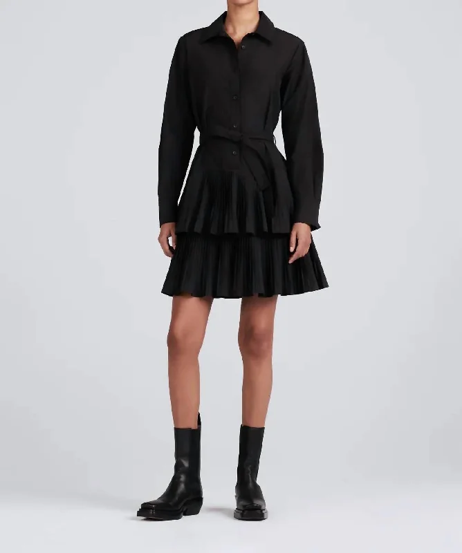 Sterling Mini Shirtdress In Black