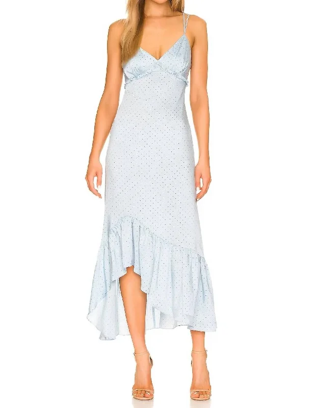 Lizzia Slip Dress In Powder Blue