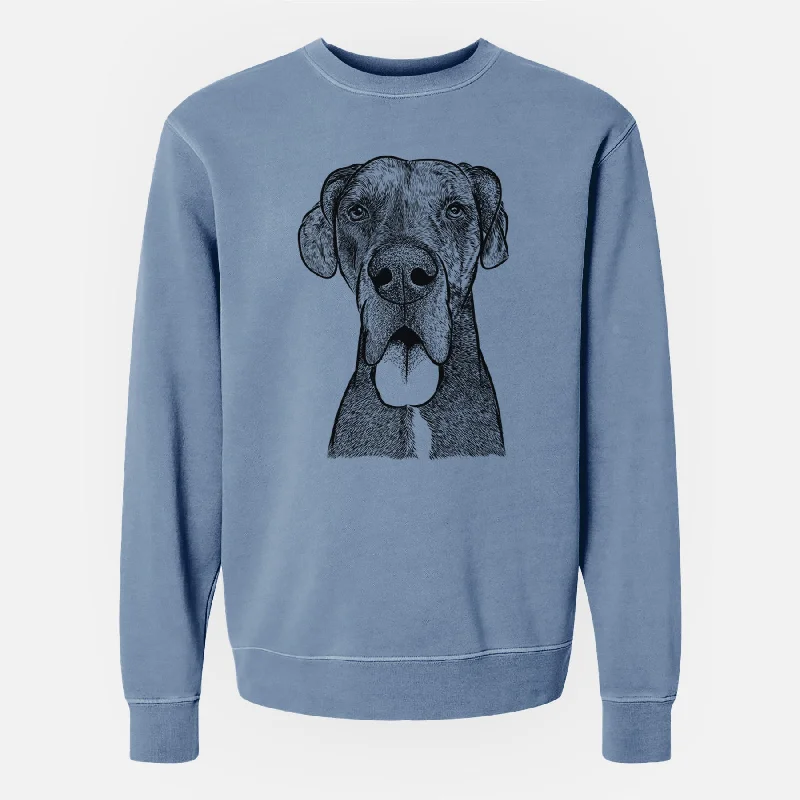 Bare Eli the Great Dane - Unisex Pigment Dyed Crew Sweatshirt