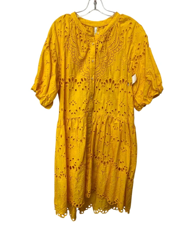 Dress Casual Short By Anthropologie In Yellow, Size: Xl