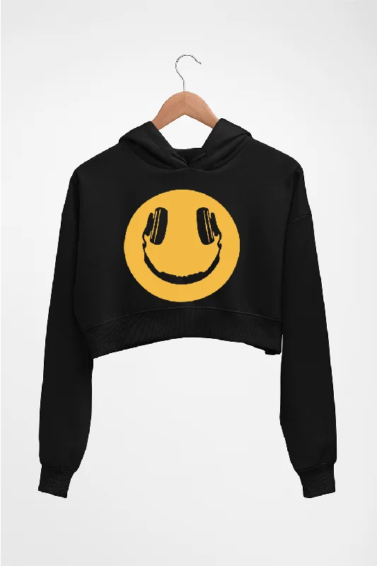 Emoji Headphone Music Crop HOODIE FOR WOMEN