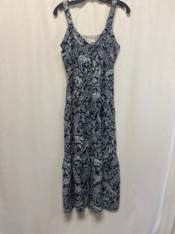 Dress Casual Midi By Loft In Blue, Size: Xs