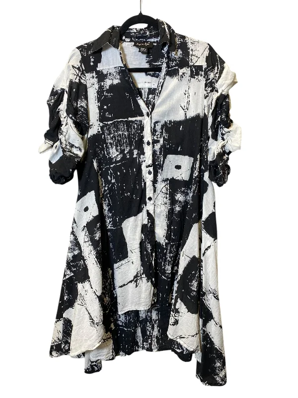 Dress Casual Midi By Clothes Mentor In Black & White, Size: S