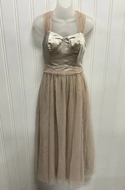 Dress Party Long By Vila Milano In Beige, Size: 8