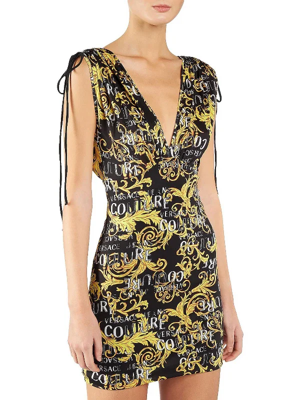 J. Organzino Womens Printed Short Mini Dress