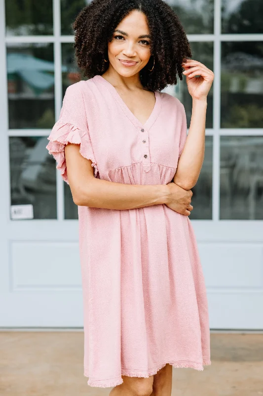 Before I Go Rose Pink Linen Dress