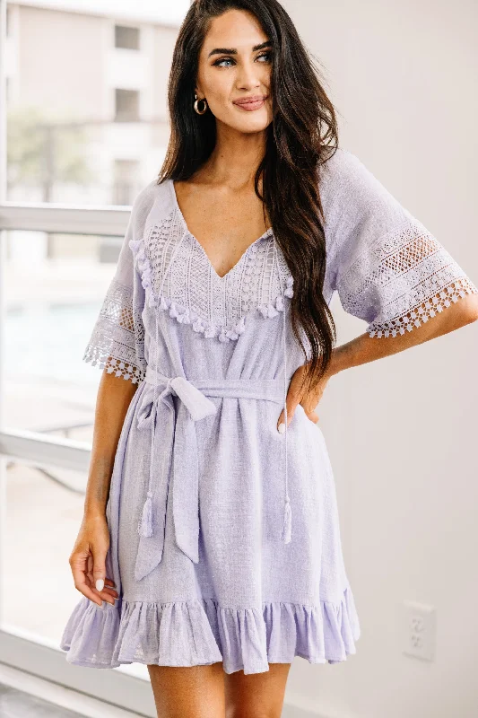 Make The Choice Lilac Purple Crochet Dress