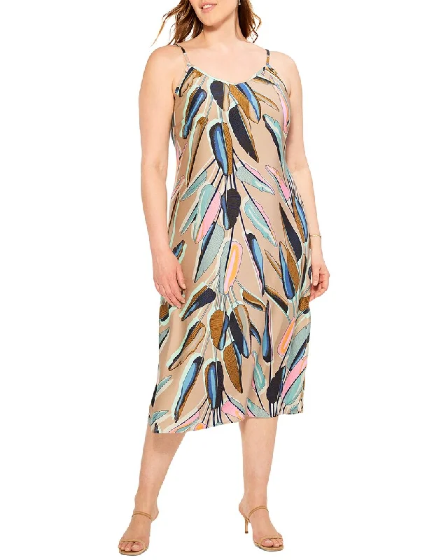 NIC+ZOE Plus Banana Leaves Slip Dress