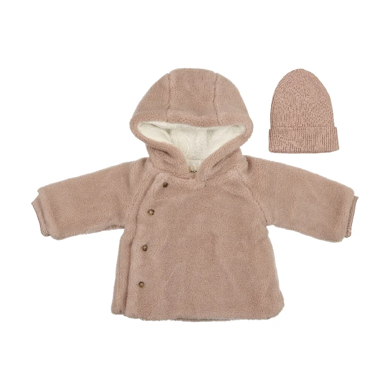 MEMA KNITS 2PC HOODED KNIT JACKET AND HAT SET