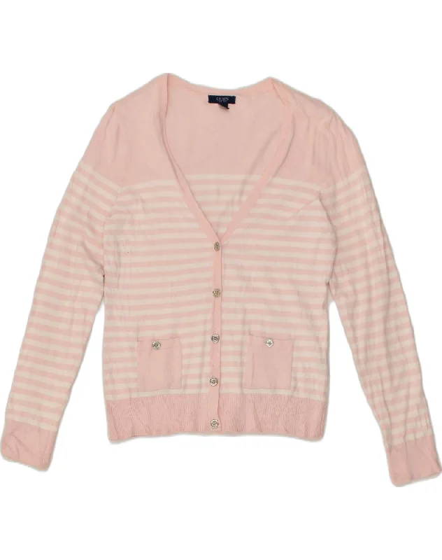 CHAPS Womens Cardigan Sweater UK 14 Large Pink Cotton