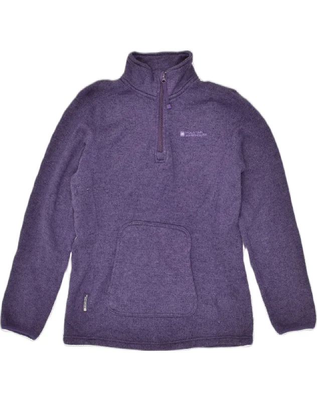 MOUNTAIN WAREHOUSE Womens Zip Neck Sweatshirt Jumper UK 12 Medium Purple