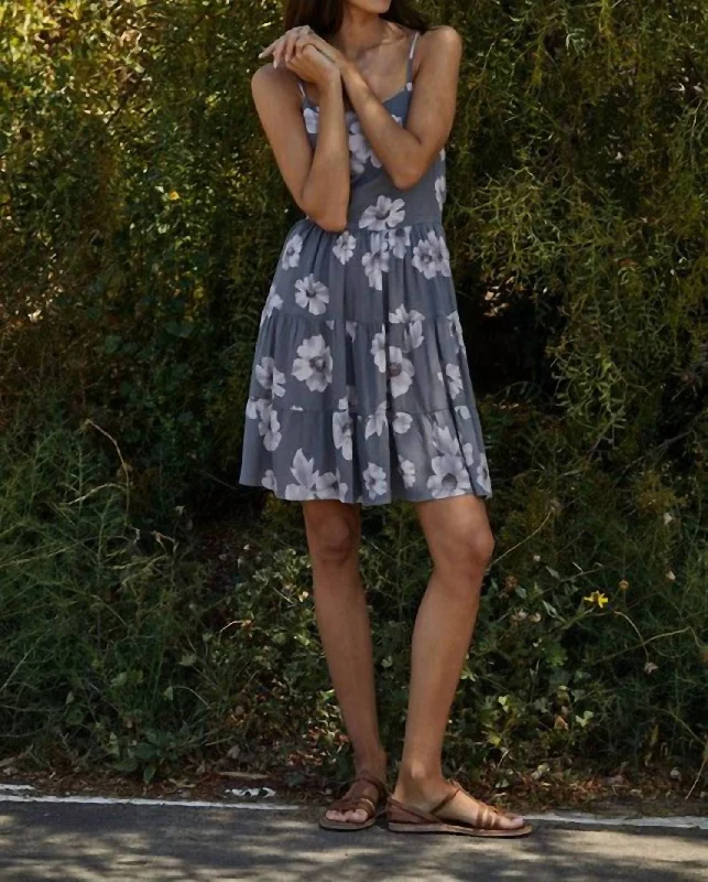 Falling Florals Dress In Warm Gray