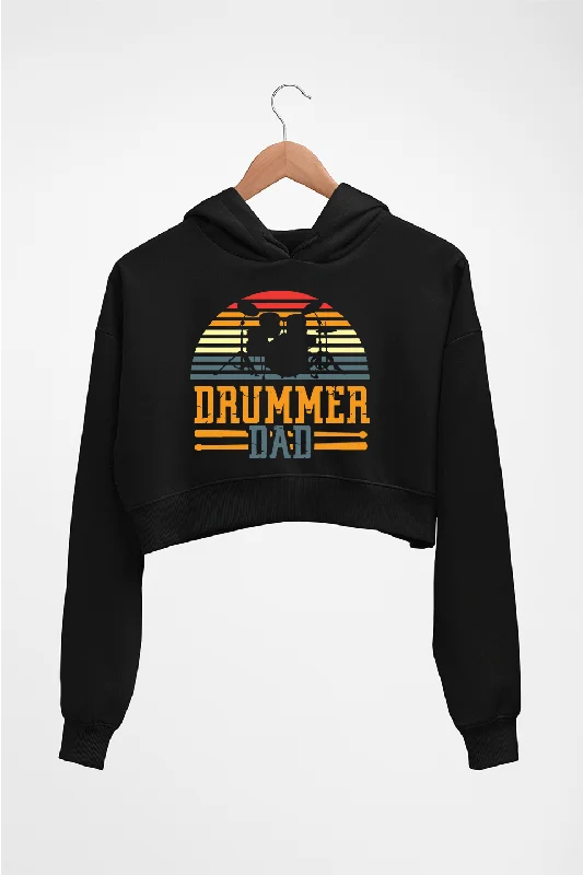 Drummer Dad Crop HOODIE FOR WOMEN