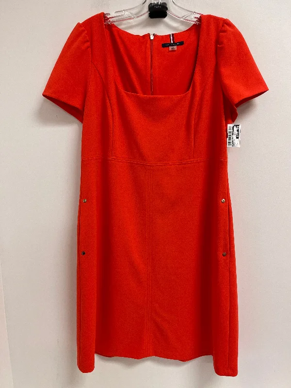 Dress Work By Tommy Hilfiger In Orange, Size: L