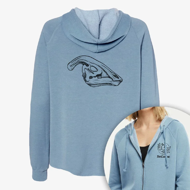 Parasaurolophus Skull - Women's Cali Wave Zip-Up Sweatshirt