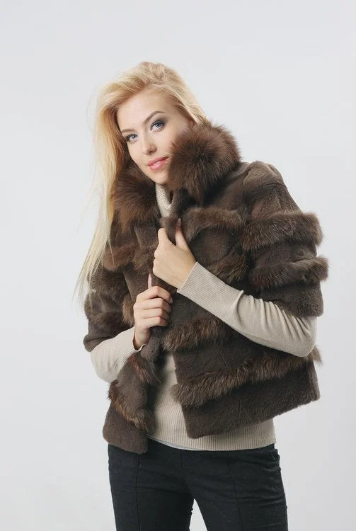 Fox Fur Jacket (Brown)