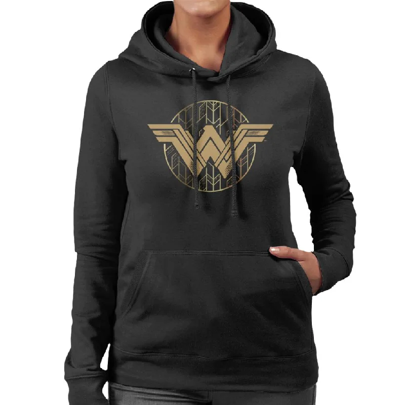 Wonder Woman Golden W Logo Women's Hooded Sweatshirt