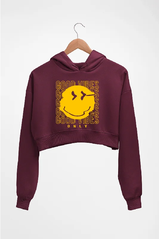 Good Vibes Emoji Crop HOODIE FOR WOMEN