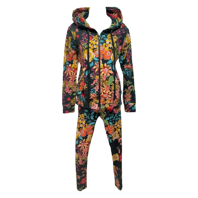 Camilla Floral Hoodie & Legging Set By Johnny Was In Floral Print, Size: Xs