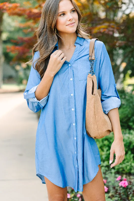 Soon To Be Light Wash Chambray Dress