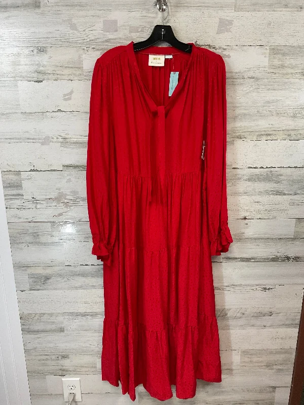 Dress Casual Maxi By Maeve In Red, Size: 1x