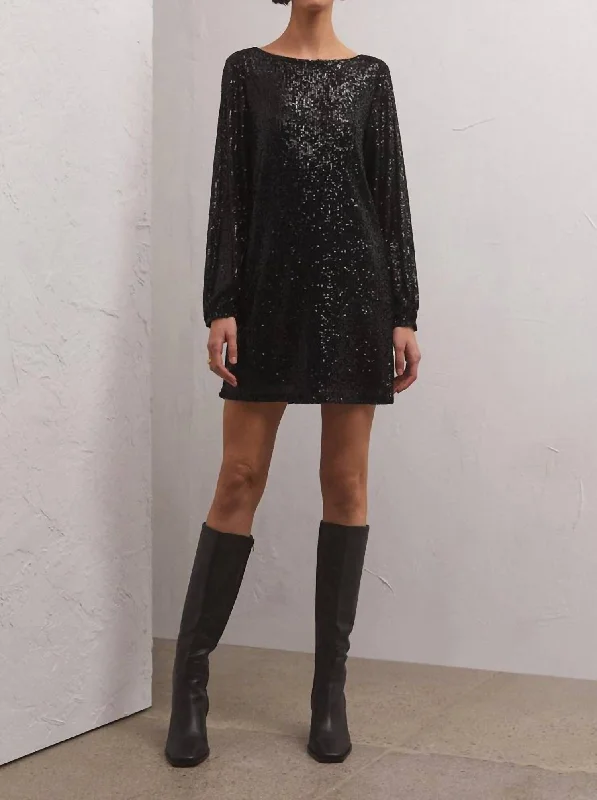 Andromeda Sequin Mini Dress In Black