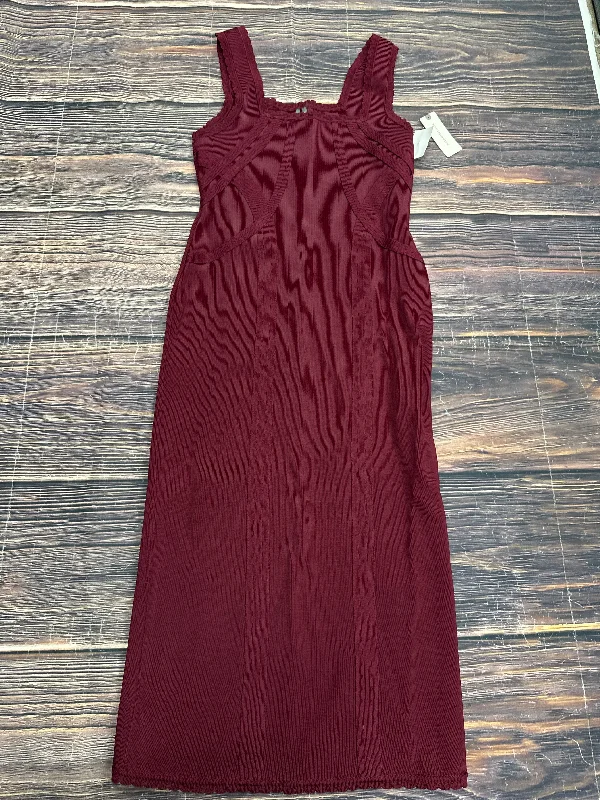 Dress Party Midi By Anthropologie In Maroon, Size: S