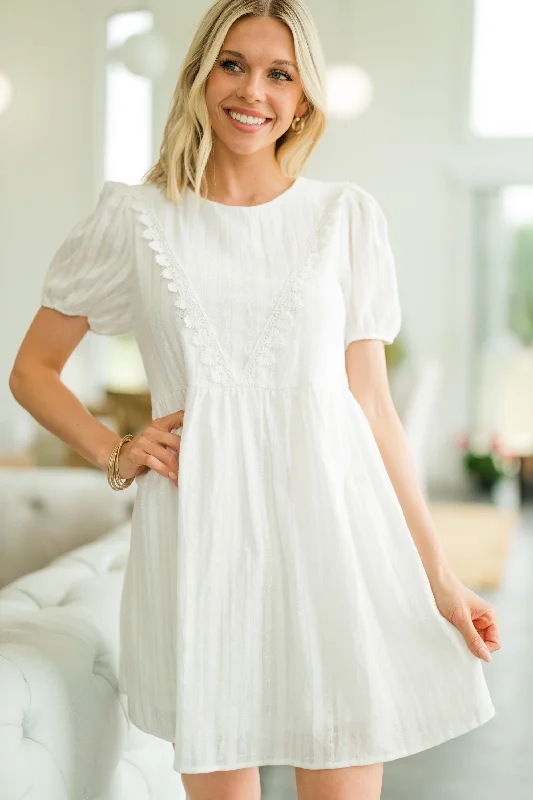 Make It Easy White Babydoll Dress