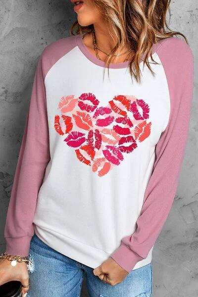 Lip Heart Ladies Long Sleeve T-Shirt