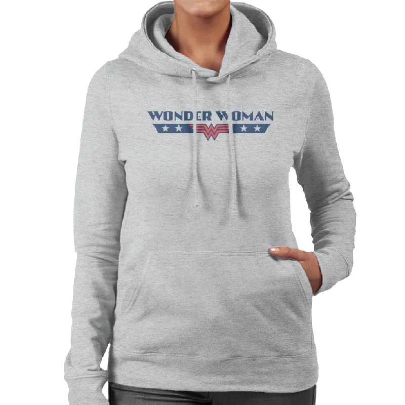 Wonder Woman Stars Logo Women's Hooded Sweatshirt