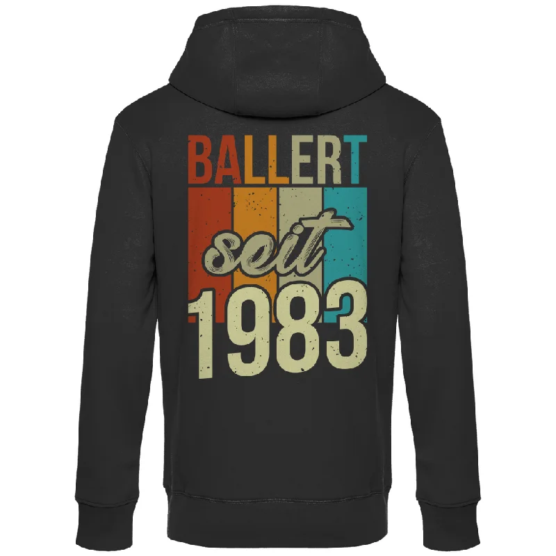 Premium Hoodie "Ballert seit 1983" (Backprint)