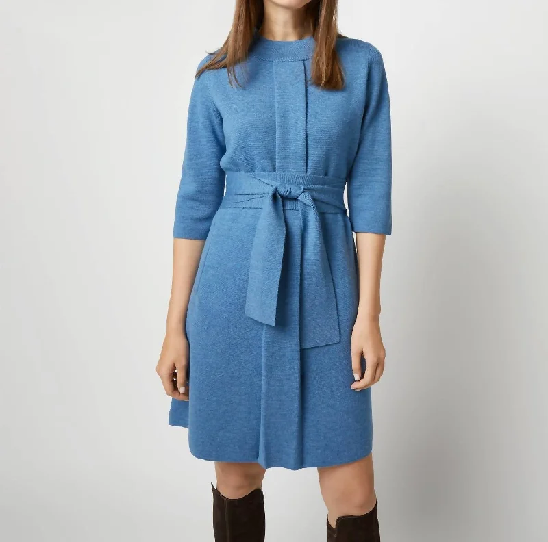 Felice Dress In Mid Heather Blue