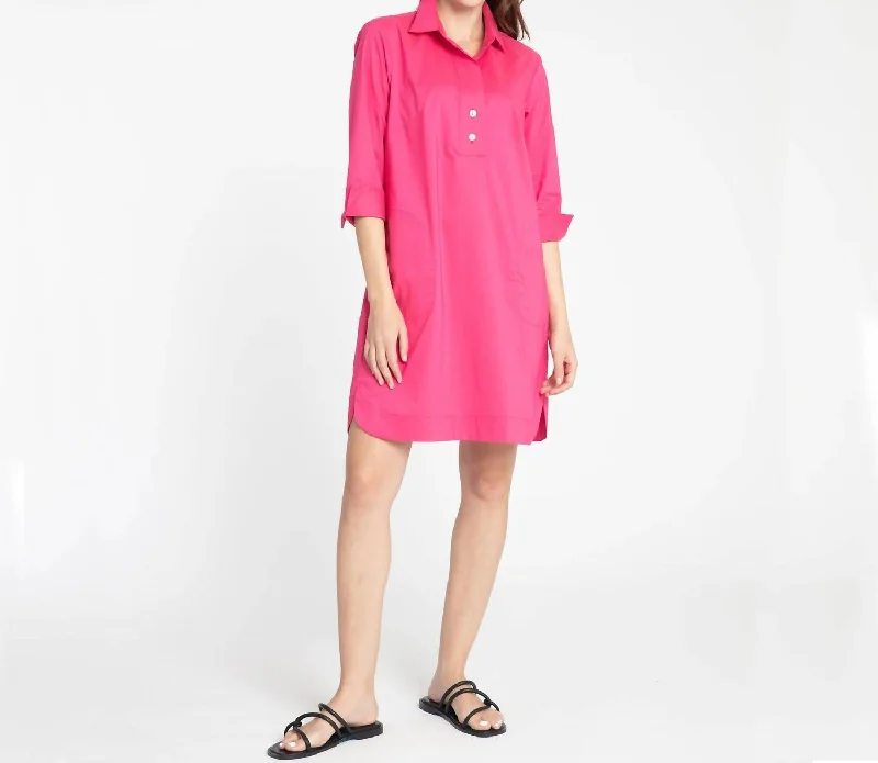 3/4 Sleeve Aileen Dress In Magenta