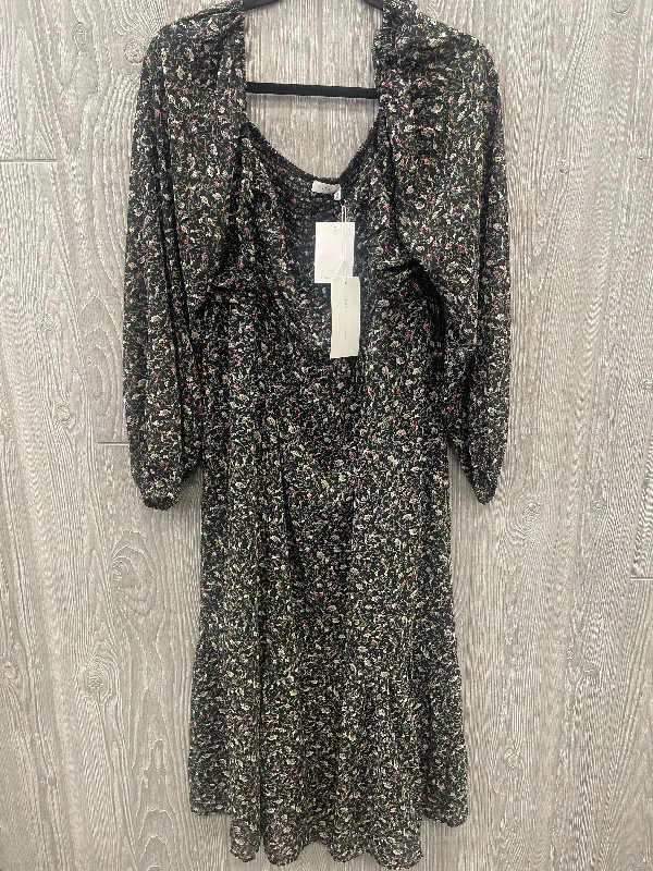 Dress Casual Midi By Lush In Black, Size: Xl