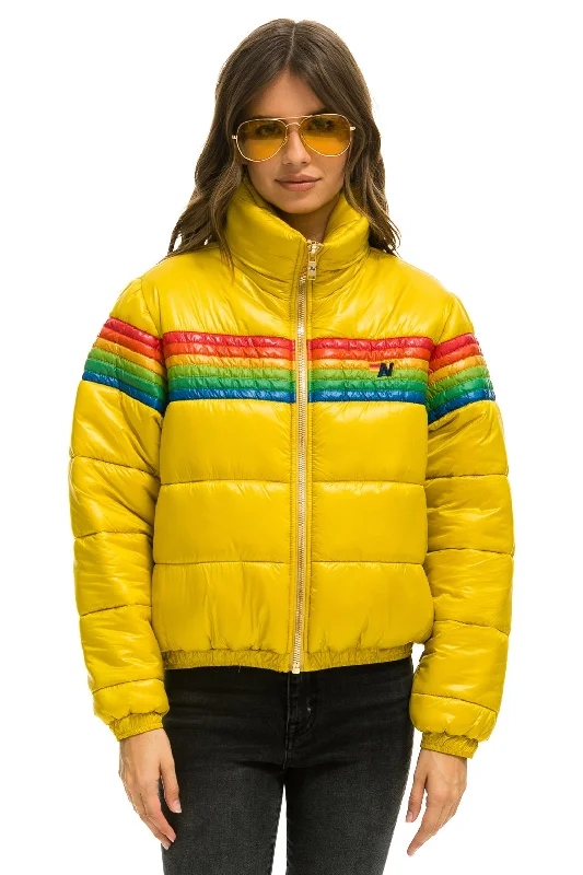 6 STRIPE LUXE APRES PUFFER JACKET - GLOSSY HONEY