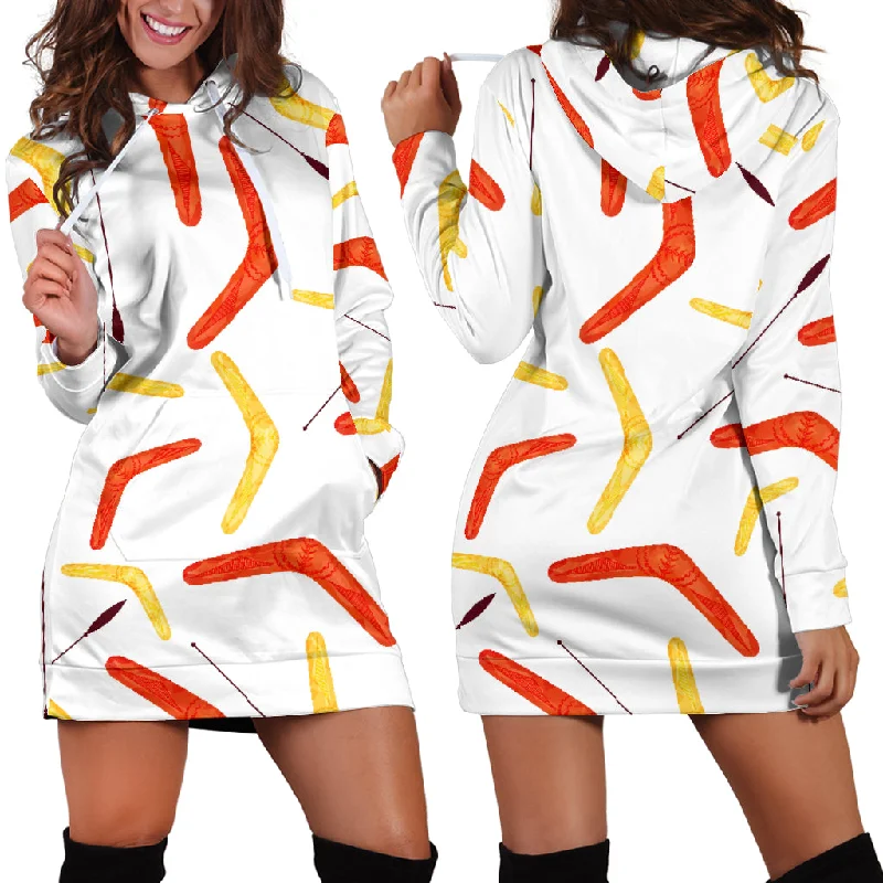 Waterclor Boomerang Australian Aboriginal Ornament Women'S Hoodie Dress