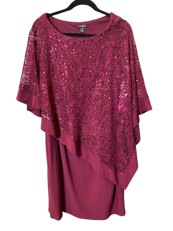 Dress Party Midi By Roz And Ali In Maroon, Size: L