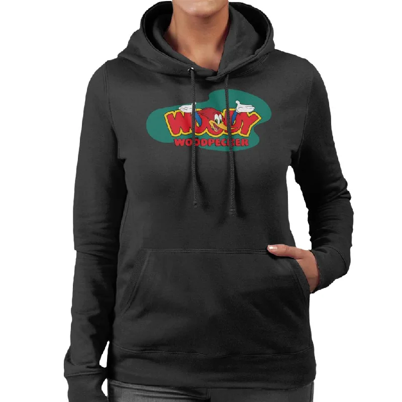 Woody Woodpecker Arms Through Os Logo Women's Hooded Sweatshirt