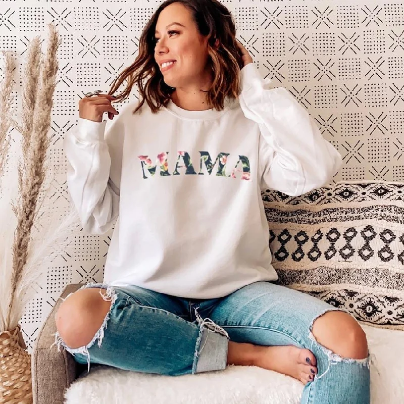 Mama Winter Floral Print Sweatshirt