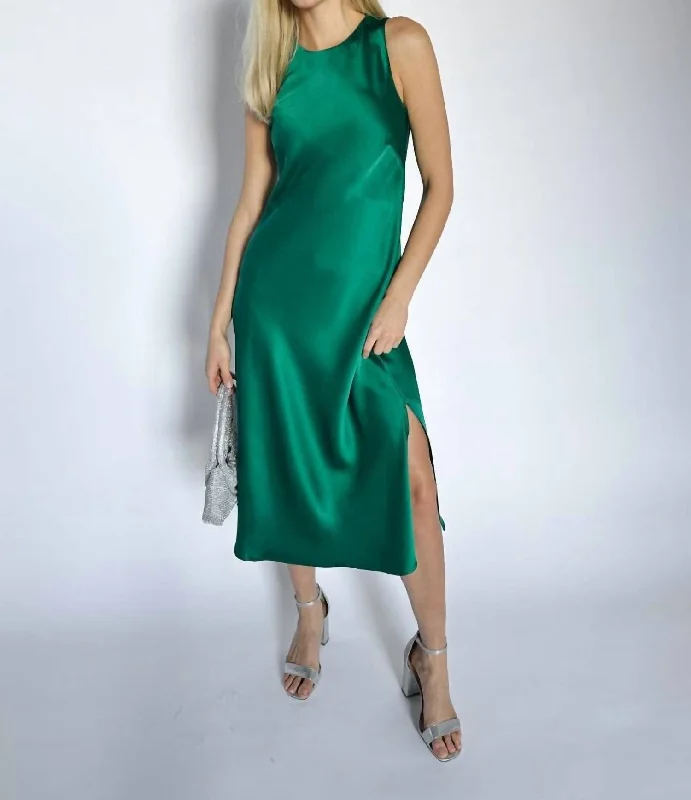 Shiv Bias Dress In Emerald